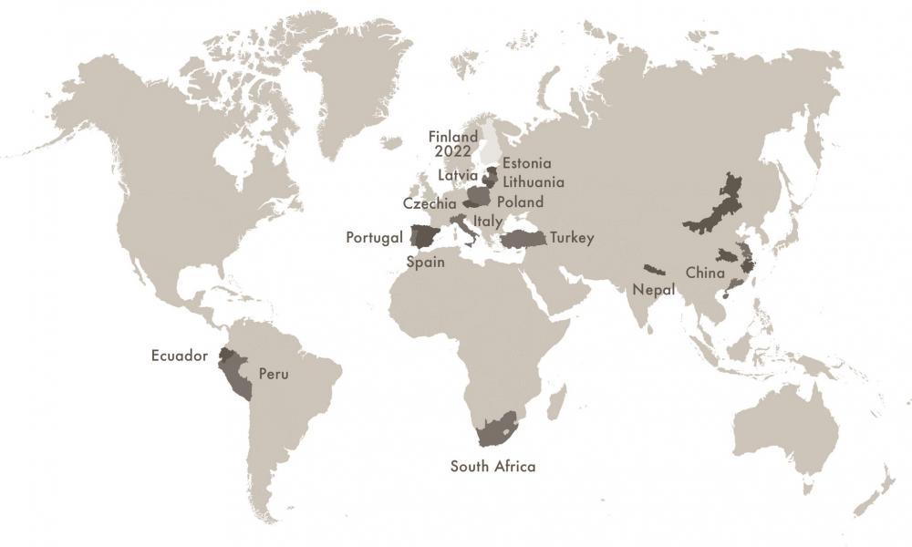 Manufacturing Countries of Balmuir Products