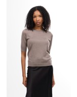 balmuir edin sweater, brown short sleeved sweater